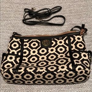Spartina linen and leather handbag